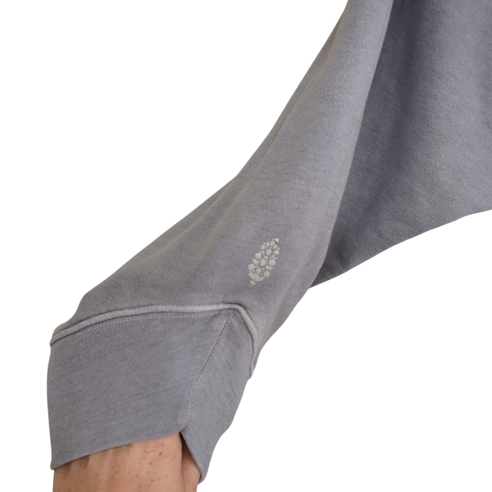 FP Movement Size Small Purple Grey Sweatshirt Ruched Side Cropped Oversized - Picture 2 of 9